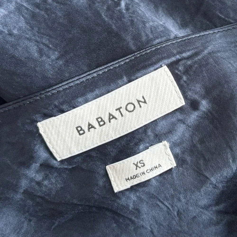 Aritzia Babaton Model Dress, Blue Satin Cowl-Neck Mini, Cami Slip Dress, sz XS - Picture 10 of 16